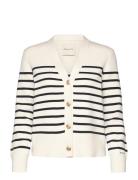 Striped Cotton Cardigan Tops Knitwear Cardigans Cream GANT