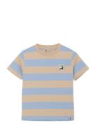 T-Shirt Big Stripe Tops T-Kortærmet Skjorte Blue Daily 7