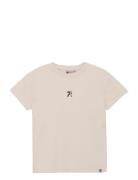 T-Shirt Structure Backprint Tops T-Kortærmet Skjorte Beige Daily 7