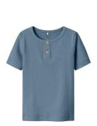 Nmmkab Ss Top Noos Tops T-Kortærmet Skjorte Blue Name It