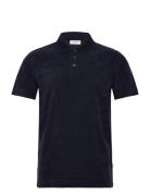 Terry Pique Tops Polos Short-sleeved Navy Lindbergh