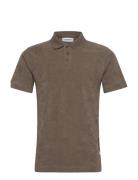 Terry Pique Tops Polos Short-sleeved Brown Lindbergh