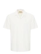 Bhante Shirt Tops Knitwear Short Sleeve Knitted Polos White Blend