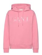 Tonal Graphic Hoodie Tops Sweatshirts & Hoodies Hoodies Pink GANT