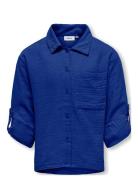 Kogthyra Life L/S Shirt Wvn Tops Shirts Short-sleeved Shirts Blue Kids...