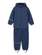Basic Rainwear Set -Pu Outerwear Rainwear Rainwear Sets Navy CeLaVi