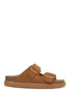 Sl Noelle Chunky Suede Cognac Flade Sandaler Brown Scholl