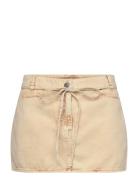 Low Waisted Denim Mini Skirt Skirts Short Skirts Beige Monki