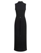 Crinkle Jersey Ankle Dress Maxikjole Festkjole Black Calvin Klein