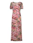 Dotted Georgette Maxi Dress Designers Maxi Dress Pink By Ti Mo