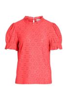 Vikawa S/S Flounce Top/Su - Noos Tops Blouses Short-sleeved  Vila