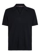 Knitted Cover-Up Tops Knitwear Short Sleeve Knitted Polos Navy Tommy H...