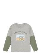 T-Shirt Ls Tops T-shirts Long-sleeved T-Skjorte Grey Minymo