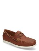 Merton Color-Blocked Leather Boat Shoe Sejlersko Sko Brown Polo Ralph ...