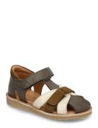 Sandals - Flat - Closed Toe Shoes Summer Shoes Sandals Green ANGULUS