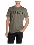 T-Shirt Regular Replay Basics Tops T-Kortærmet Skjorte Green Replay