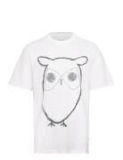 Regular Big Owl Front Print T-Shirt Tops T-Kortærmet Skjorte White Kno...