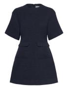 Rayna Boucle Mini Dress Kort Kjole Navy Malina