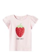 Nmffollyglitter Ss Top Box Tops T-Kortærmet Skjorte Pink Name It