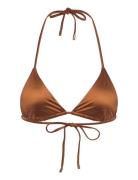 Solar Swim Triangle Bikini Top Bikinitop Brown Organic Basics