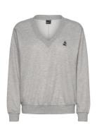 V-Neck Sweater Tops Sweatshirts & Hoodies Fleeces & Midlayers Grey Gin...