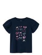 Nmffilly Ss Top Tops T-Kortærmet Skjorte Black Name It