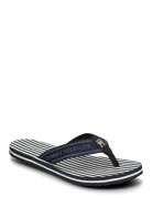 Th Stripes Beach Sandal Klipklapper Sandaler Navy Tommy Hilfiger