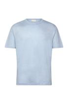 Linen Ss T-Shirt Tops T-Kortærmet Skjorte Blue GANT