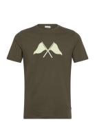 Copenhagen Print Tee S/S Tops T-Kortærmet Skjorte Khaki Green Lindberg...