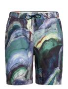 Fave - Printed Tencel Relaxed Fit Bermuda Short Bottoms Shorts Casual ...