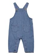 Long Denim Dungarees Bottoms Dungarees Blue Mango