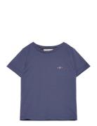 Shield Ss T-Shirt Tops T-Kortærmet Skjorte Blue GANT