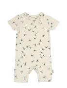 Jumpsuit S/S Printed Bodysuits Short-sleeved Cream Petit Piao