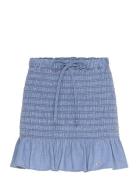 Tjw Chambray Ruched Skirt Skirts Short Skirts Blue Tommy Jeans