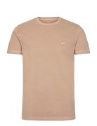 Slim Sunfaded Ss Pique T-Shirt Tops T-Kortærmet Skjorte Beige GANT