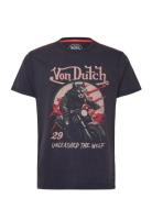 T-Shirt Wolf Navy Von Dutch Tops T-Kortærmet Skjorte Navy Von Dutch