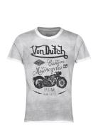 T-Shirt Print Grey Von Dutch Tops T-Kortærmet Skjorte Grey Von Dutch