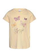 Top Ss Sequins And Flowers Tops T-Kortærmet Skjorte Yellow Lindex