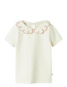 Nmffundo Ss Slim Top Lil Tops T-Kortærmet Skjorte Cream Lil'Atelier