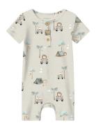 Nbmhelp M Sunsuit Bodysuits Short-sleeved Grey Name It