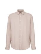 Cityhemden 1/1 Arm Tops Shirts Linen Shirts Beige Seidensticker