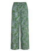 Paisley Print Linen Pants Bottoms Trousers Linen Trousers Green Mango