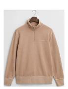 Sunfaded Half Zip Sweat Tops Sweatshirts & Hoodies Sweatshirts Beige G...