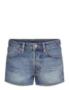 Low Rise Raw Hem Mini Denim Shorts Bottoms Shorts Denim Shorts Blue Mo...