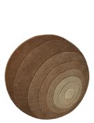 Luna Rug Ø120 Home Textiles Rugs & Carpets Wool Rugs Brown Verpan