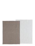 Tea Towel 50X70 Line 2 Pcs Taupe/White Home Textiles Kitchen Textiles ...