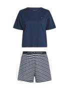 Ss Prt Pj Short Set  Pyjamas Nattøj Blue Tommy Hilfiger
