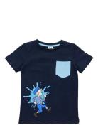 Stänk T-Shirt Tops T-Kortærmet Skjorte Navy Martinex