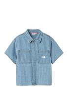 Nkmfelix Ss Dnm Shirt 3950-Ky H Tops Shirts Short-sleeved Shirts Blue ...