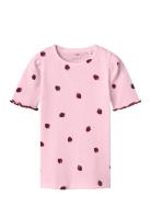 Nmfjillie Xsl Ss Top Tops T-Kortærmet Skjorte Pink Name It